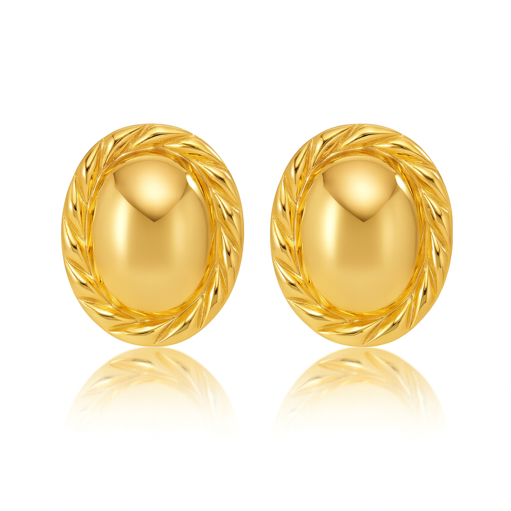 Diana Twisted Oval Button Earring
