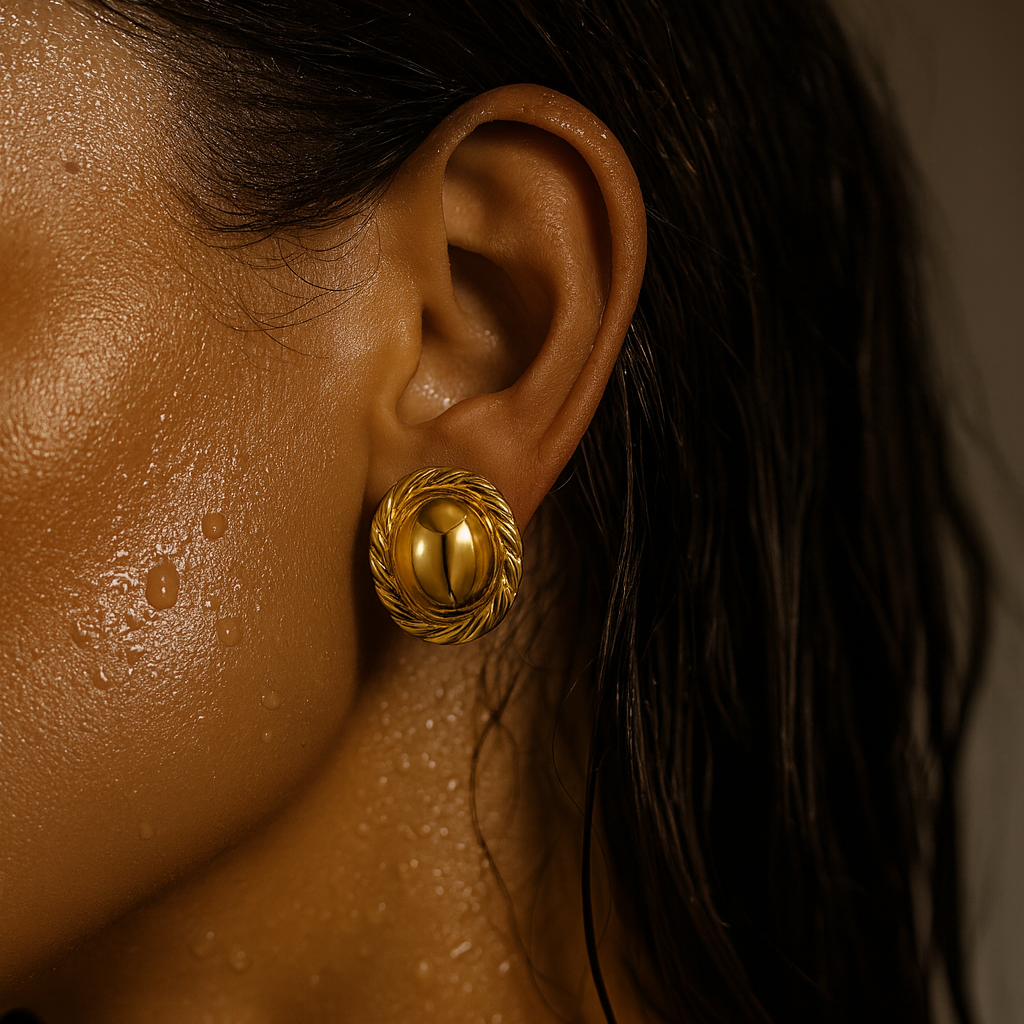 Diana Twisted Oval Button Earring