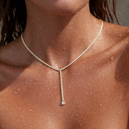 Jahzara Tennis Lariat Necklace