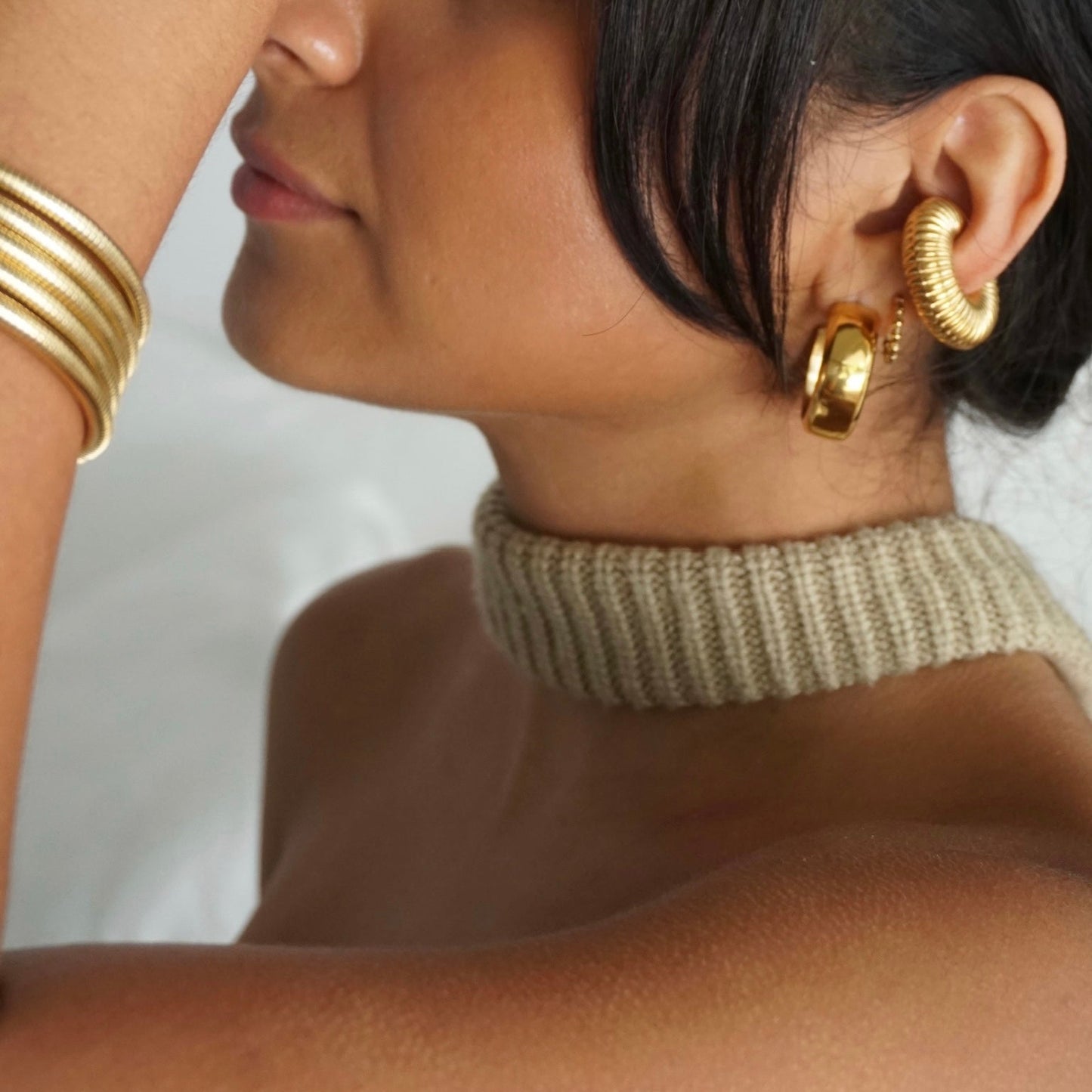 Lamora Beaded Mini Hoop Earring