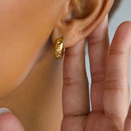 Wilder Evil Eye Celestial Huggie Hoop Earring
