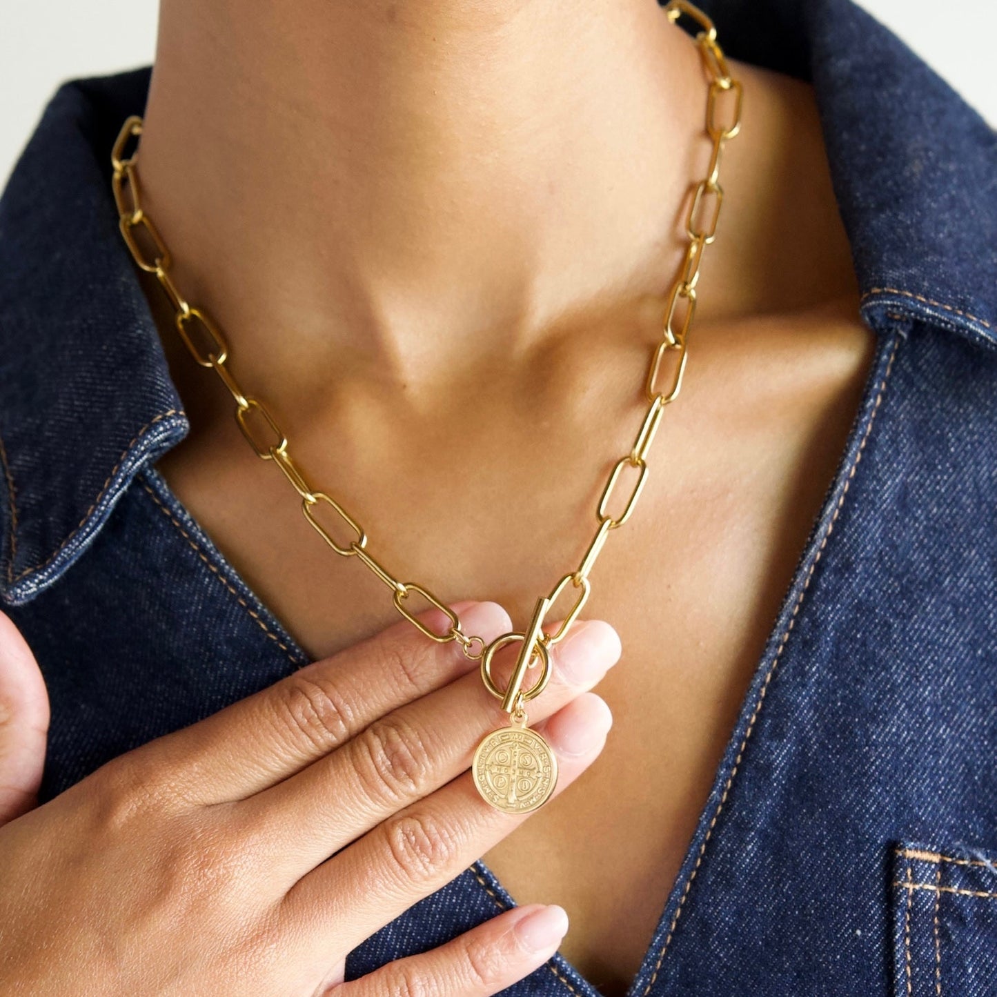 Rowan Toggle Chain Coin Necklace