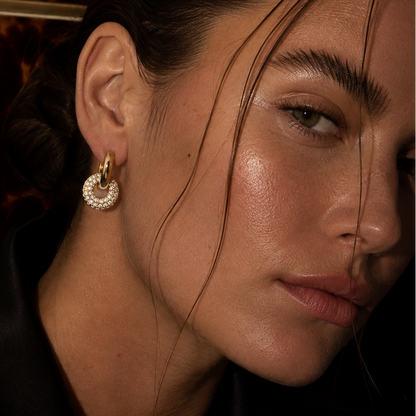 Natasha Pavé Interlocking Hoop Earring