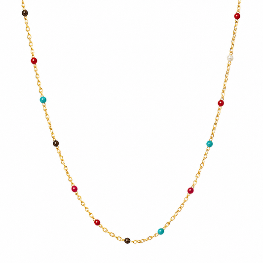 Gwen Colorful Dainty Enamel Beaded Necklace
