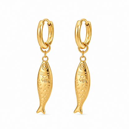 Dayna Huggie Hoop Fish Earring
