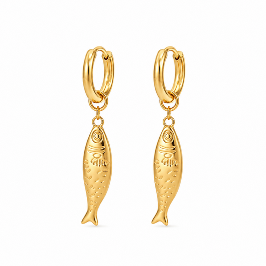 Dayna Huggie Hoop Fish Earring