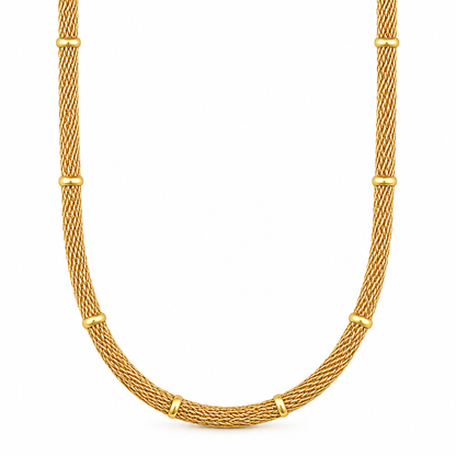 Cosette Beaded Round Mesh Chain Necklace