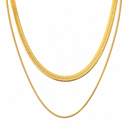 Cassia Double Chain Necklace — Short Necklace