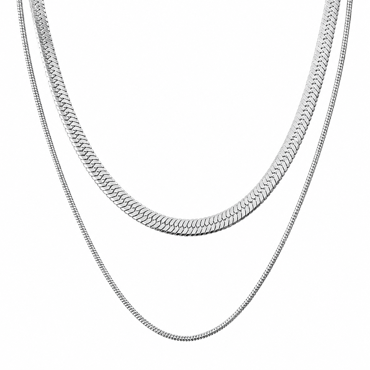 Cassia Double Chain Necklace — Short Necklace