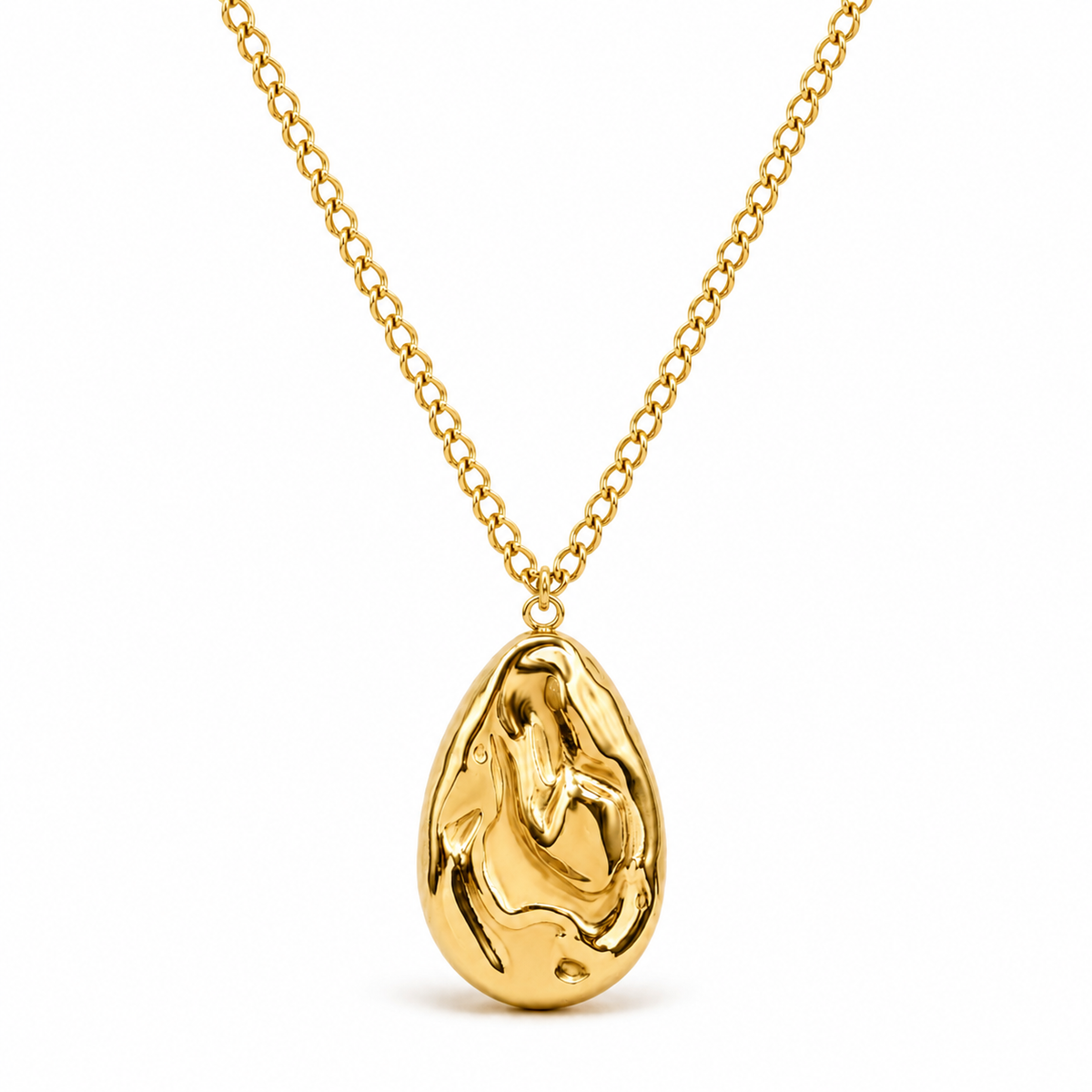 Vivienne Molten Teardrop Pendant Necklace — Mid-Length Necklace