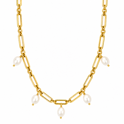 Kendall Toggle Chain Pearl Necklace