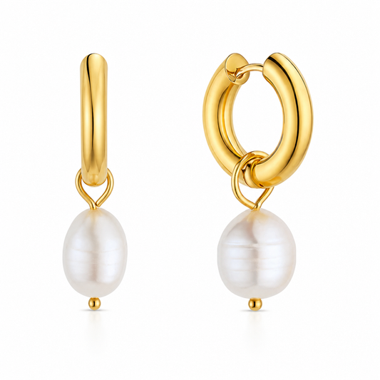 Melrose Mini Hoop Pearl Earring