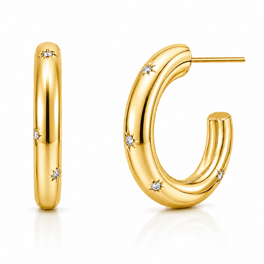 Darby Sunburst Hoop Earring