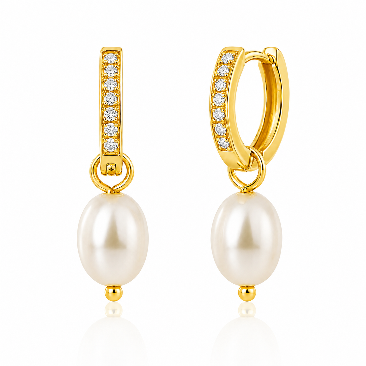 Georgie Huggie Hoop Pearl Earring