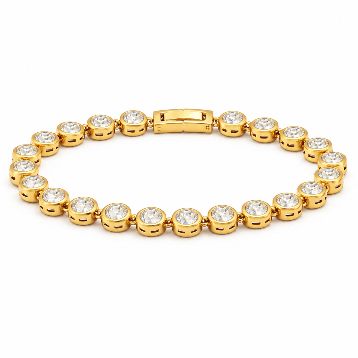 Caella Bezel Tennis Chain Bracelet