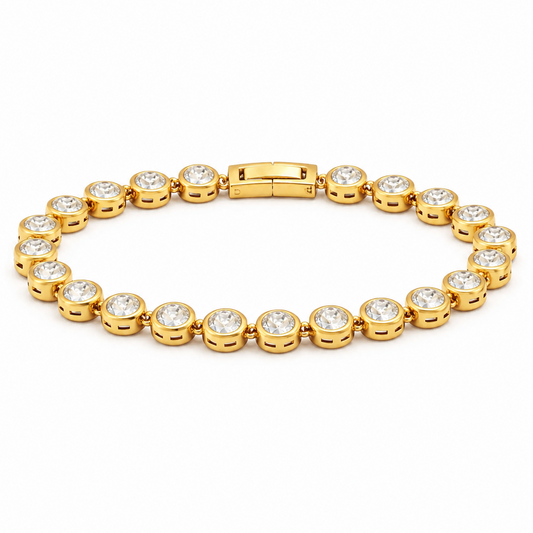 Caella Bezel Tennis Chain Bracelet
