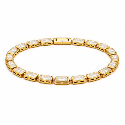 Monroe Baguette Bezel Tennis Chain Bracelet