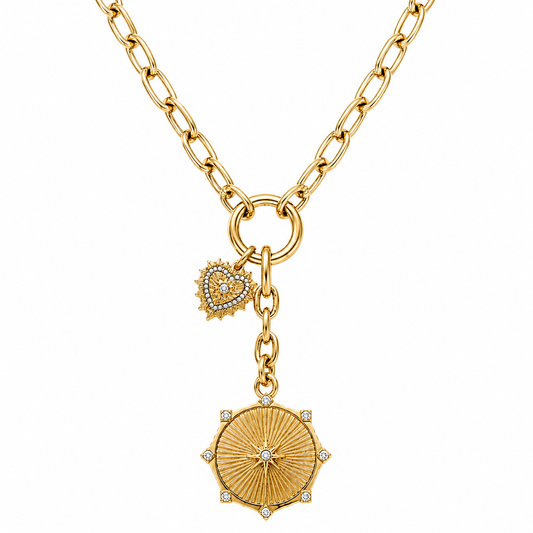 Linden Toggle Chain Medallion Lariat Necklace