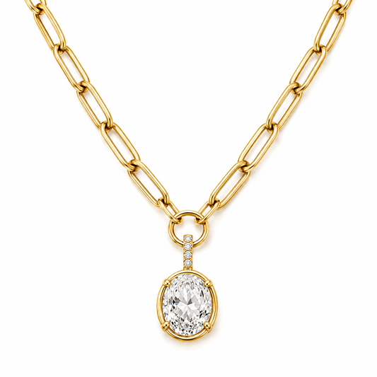 Satina Oval Pendant Necklace