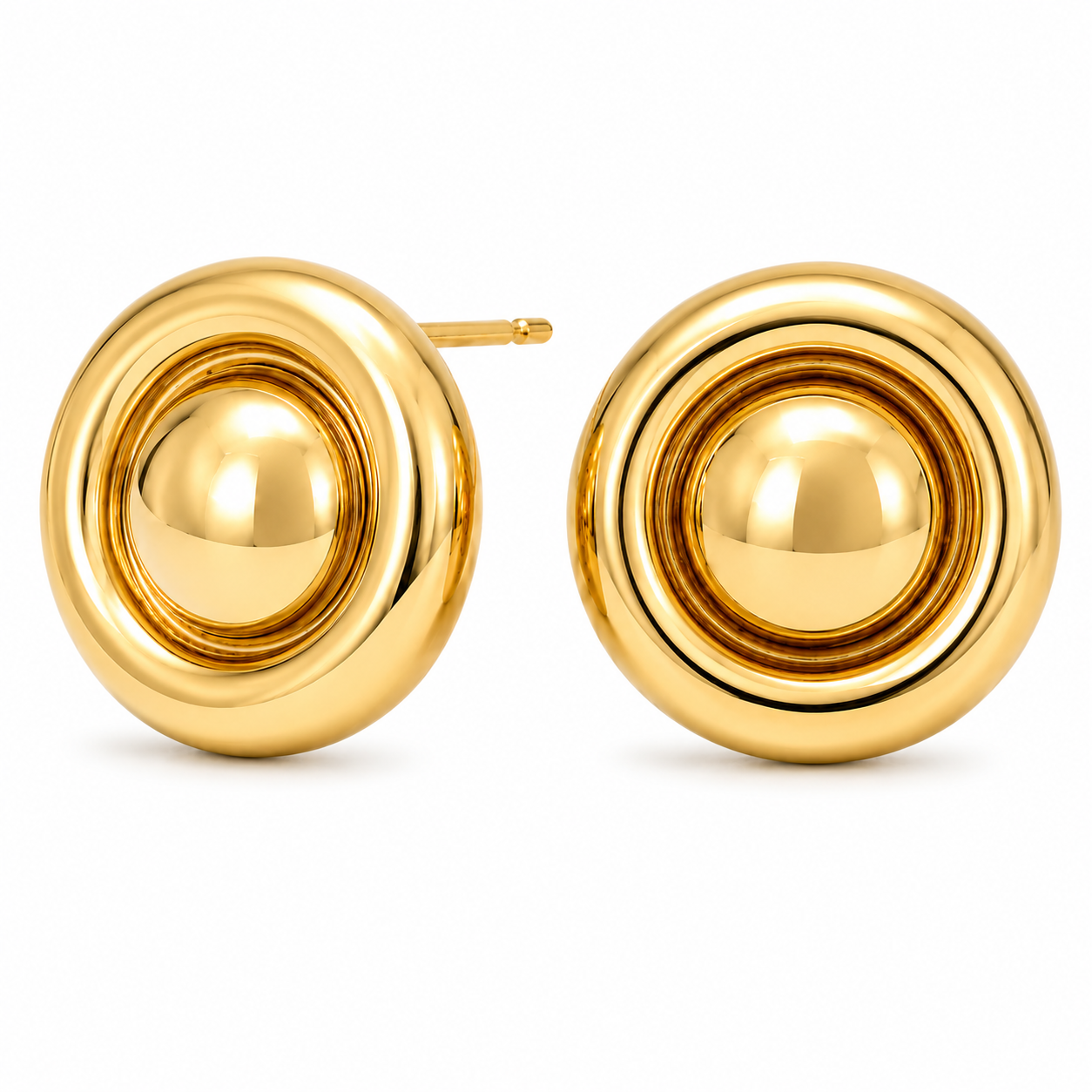 Baylin Round Button Earring