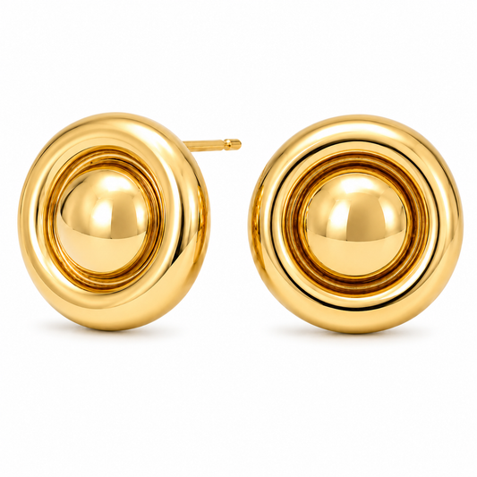 Baylin Round Button Earring
