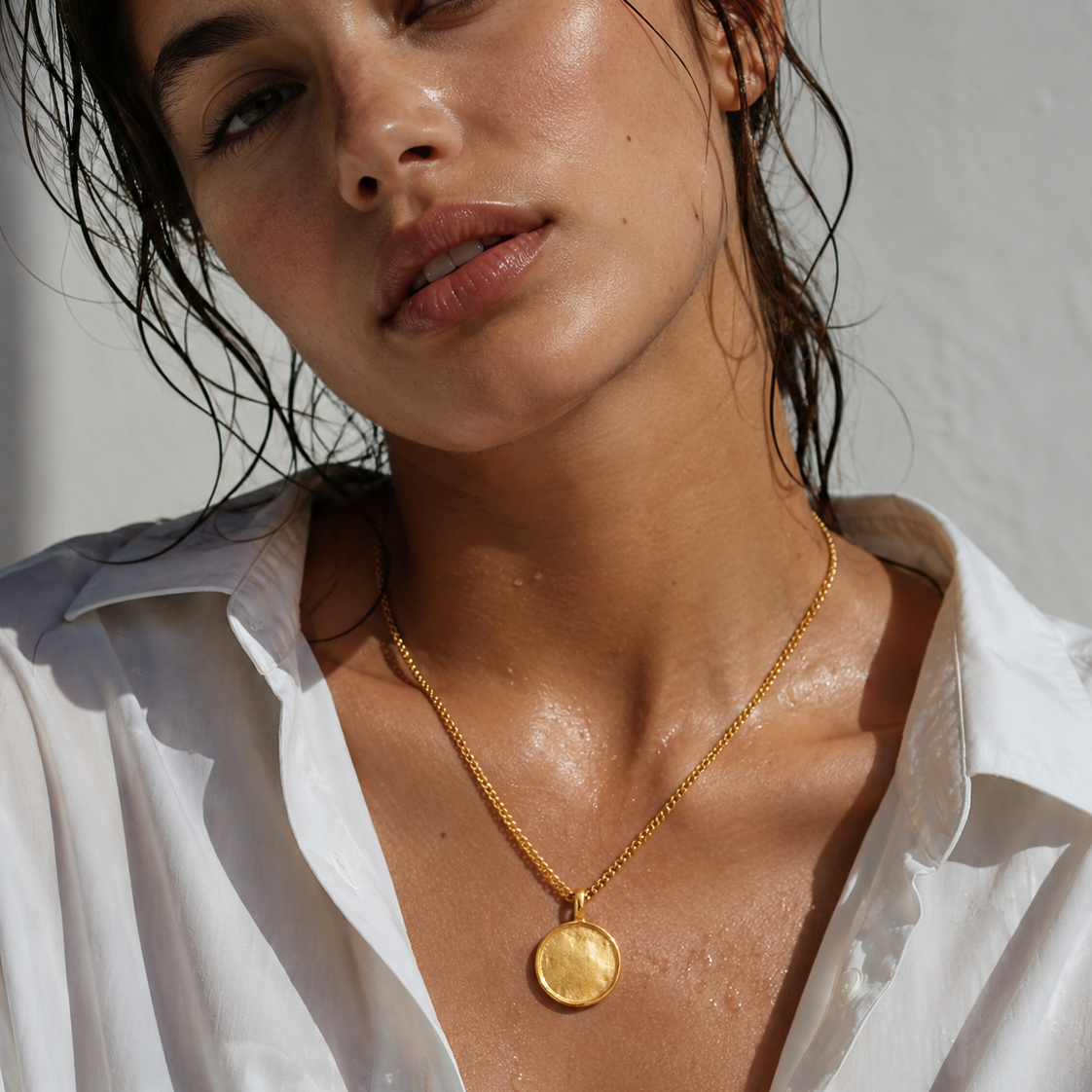 Catherine Blank Medallion Pendant Necklace