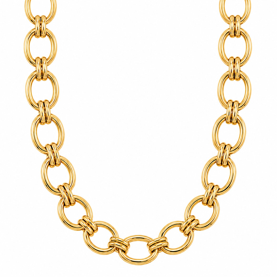 Ruby Oval Chain Necklace