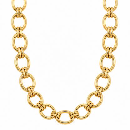 Ruby Oval Chain Necklace