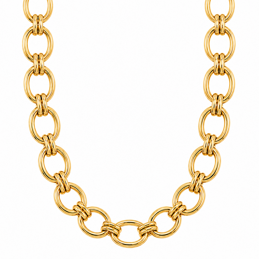 Ruby Oval Chain Necklace