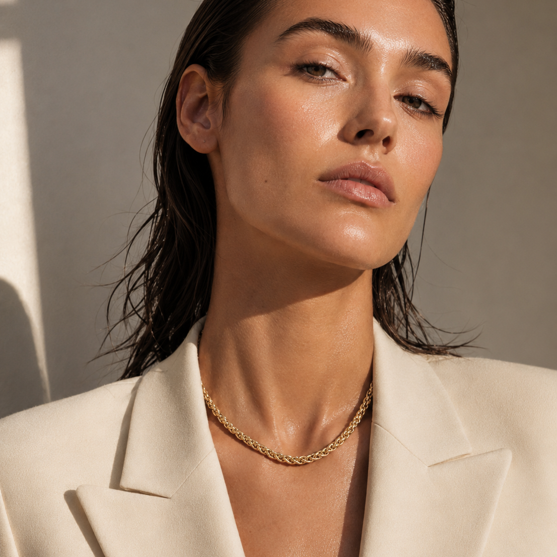 Romy Wheat Chain Choker Necklace