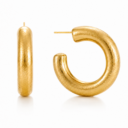Donni Large Brushed Tube Hoop Earring