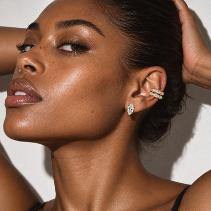 Kaia Marquise Bezel Ear Cuff Set