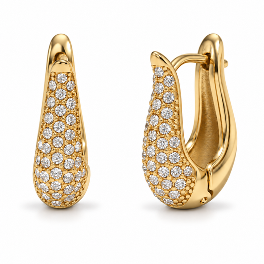 Astrid Pavé Elongated Hoop Earring