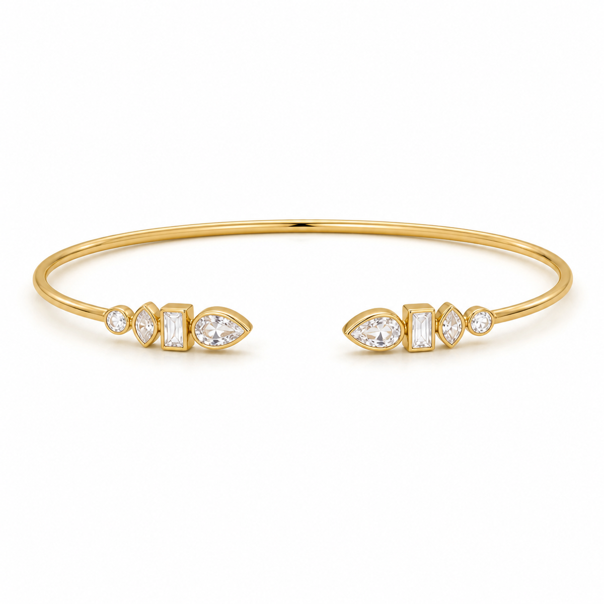 Amelie Mixed Bezel Cuff Bracelet