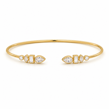 Amelie Mixed Bezel Cuff Bracelet