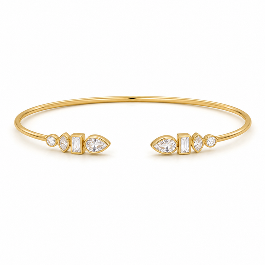 Amelie Mixed Bezel Cuff Bracelet