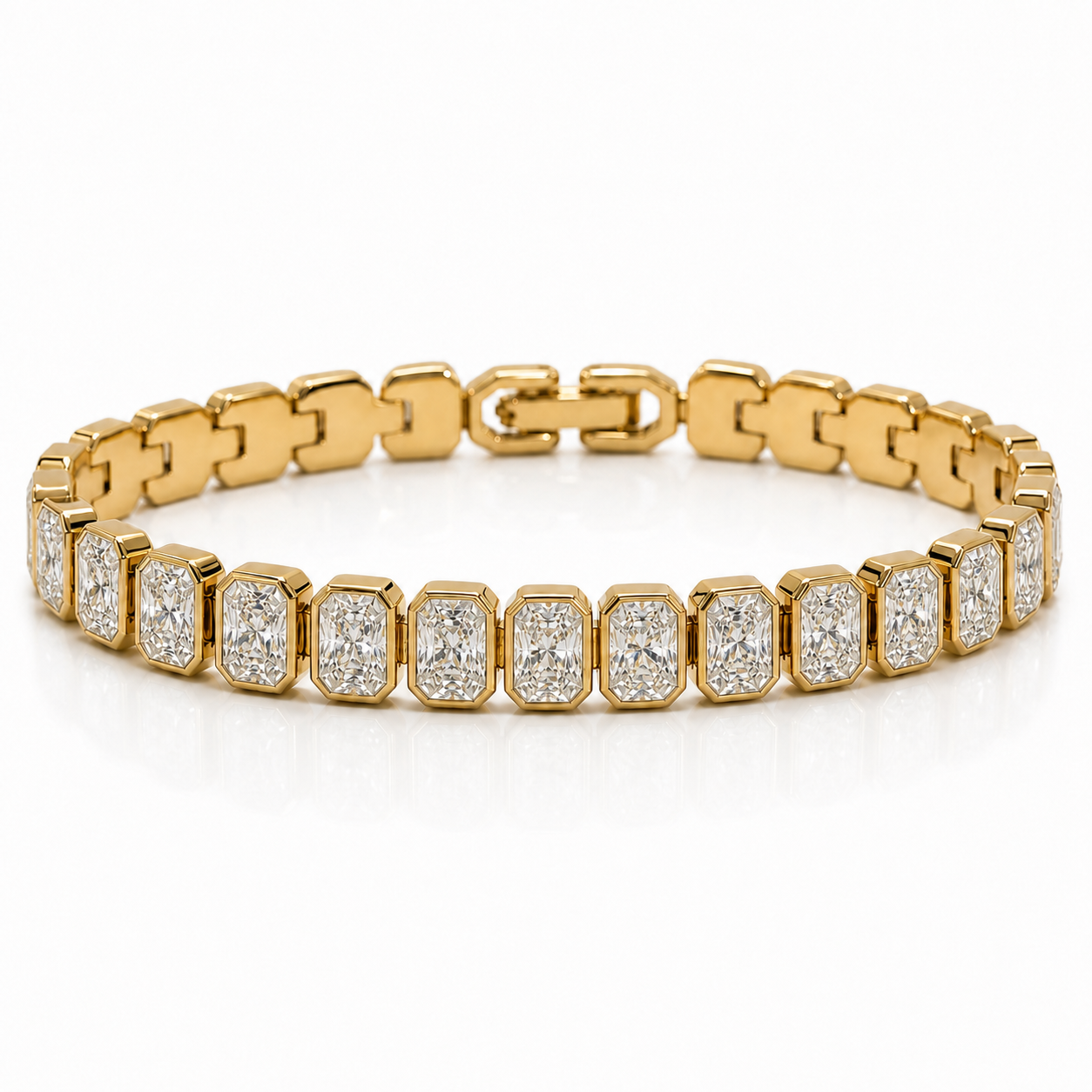 Noa Radiant Bezel Tennis Chain Bracelet