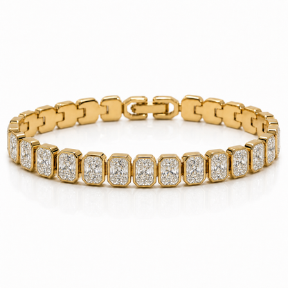 Noa Radiant Bezel Tennis Chain Bracelet