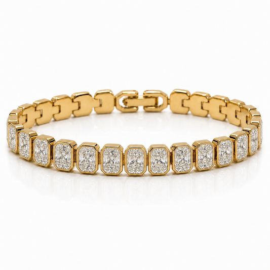 Noa Radiant Bezel Tennis Chain Bracelet