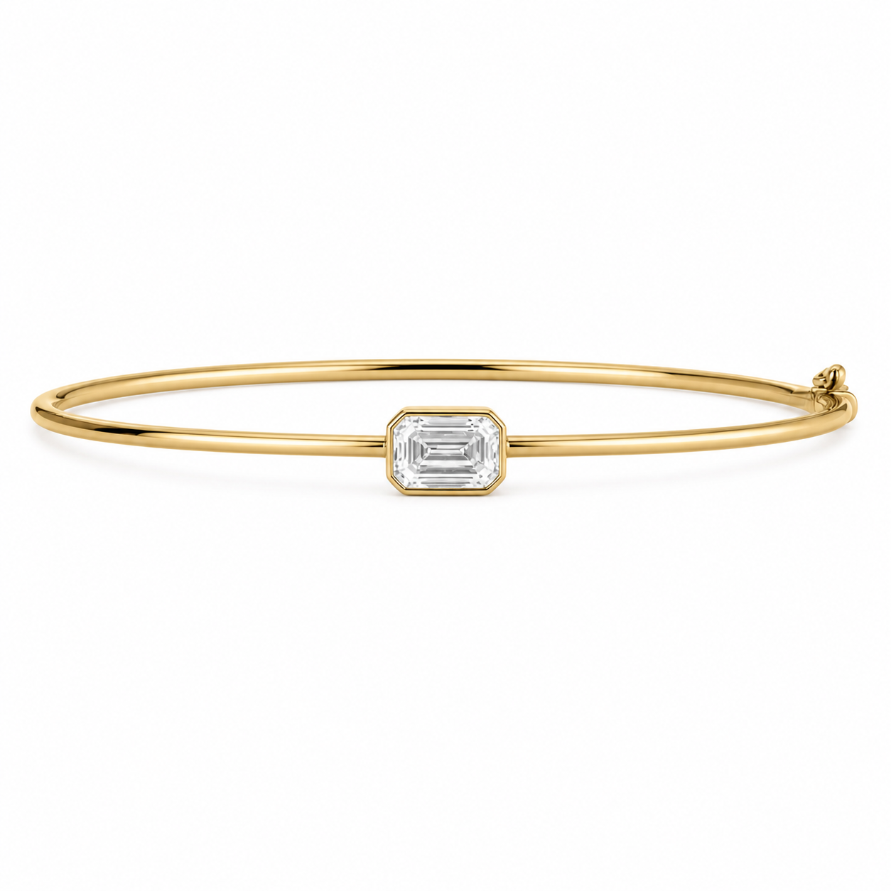 Elodie Emerald Bezel Bangle Bracelet