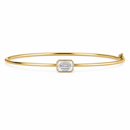 Elodie Emerald Bezel Bangle Bracelet