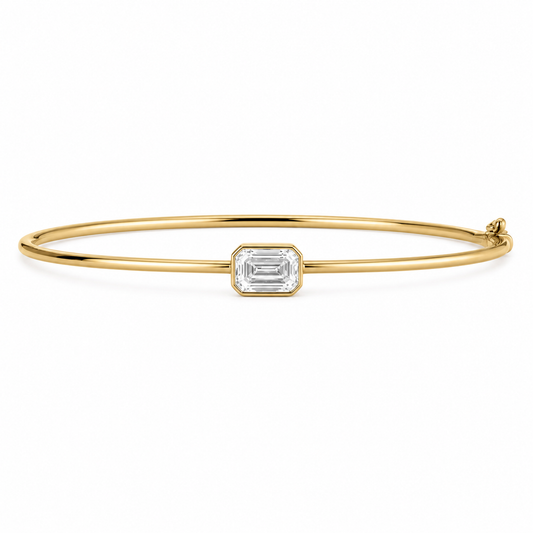 Elodie Emerald Bezel Bangle Bracelet