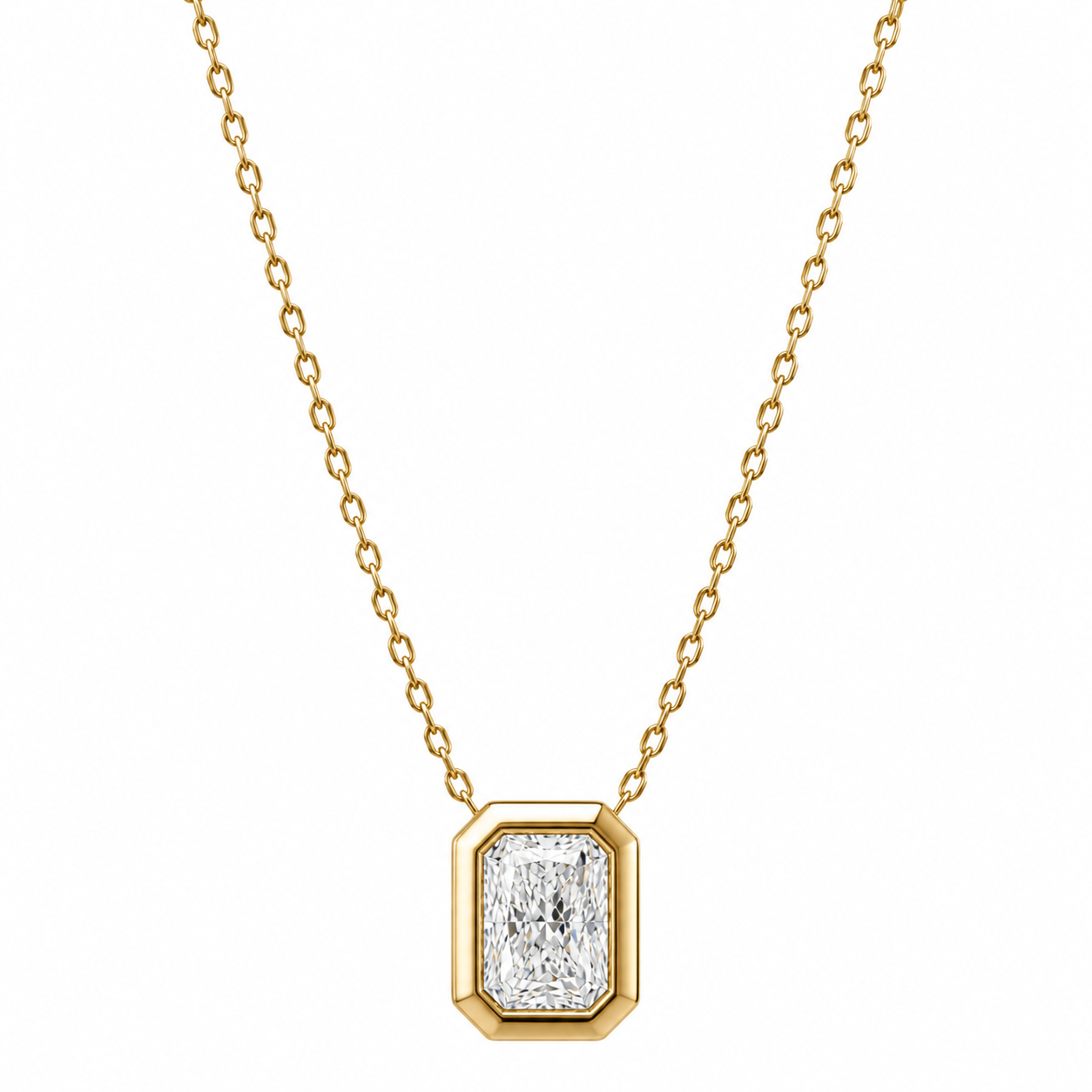 Noa Radiant Bezel Pendant Necklace