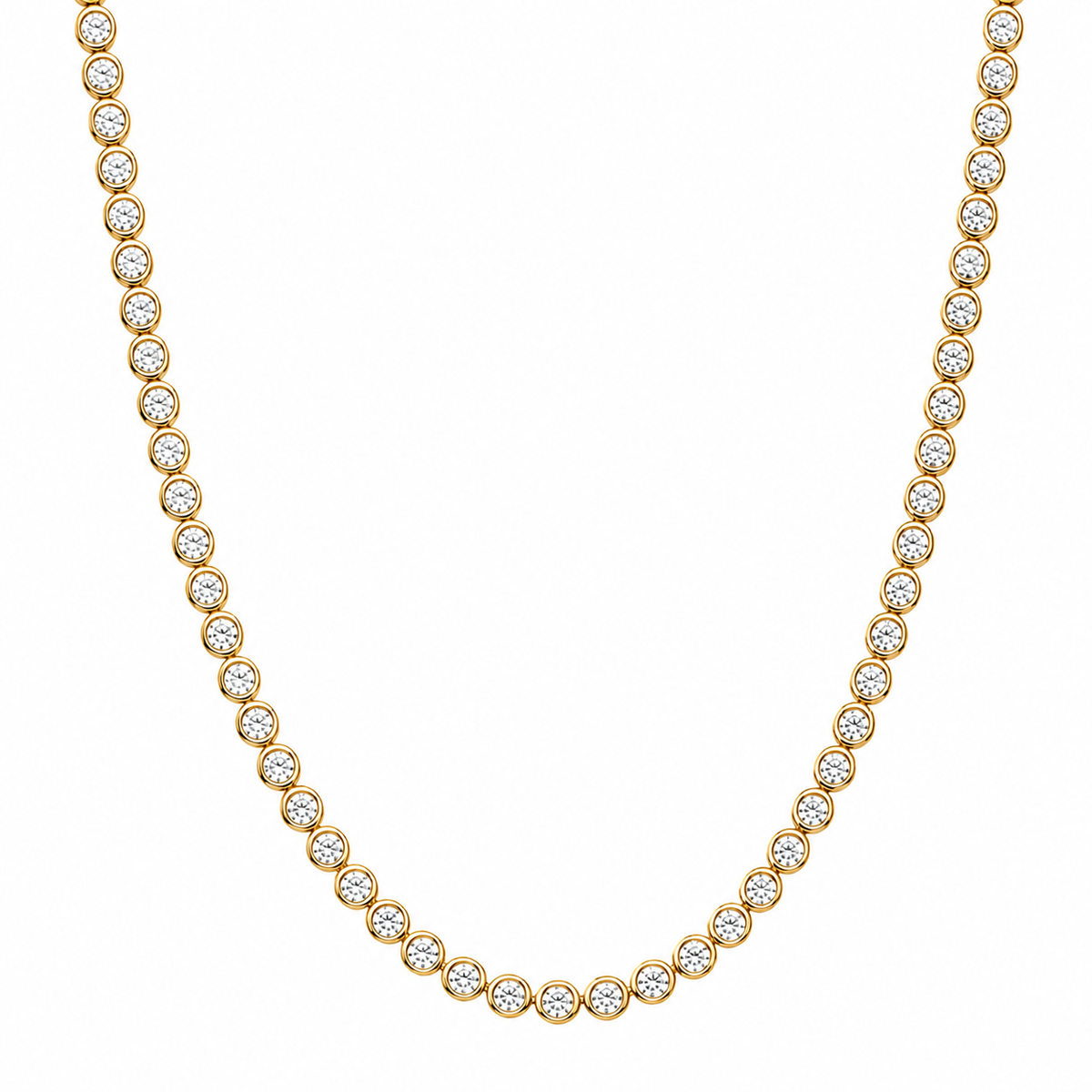 Quinn Bezel Tennis Chain Necklace