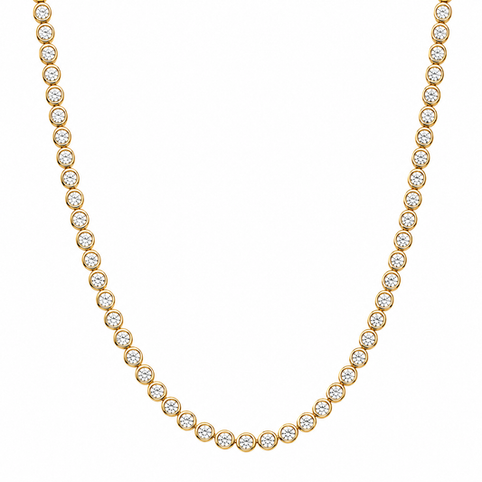 Quinn Bezel Tennis Chain Necklace