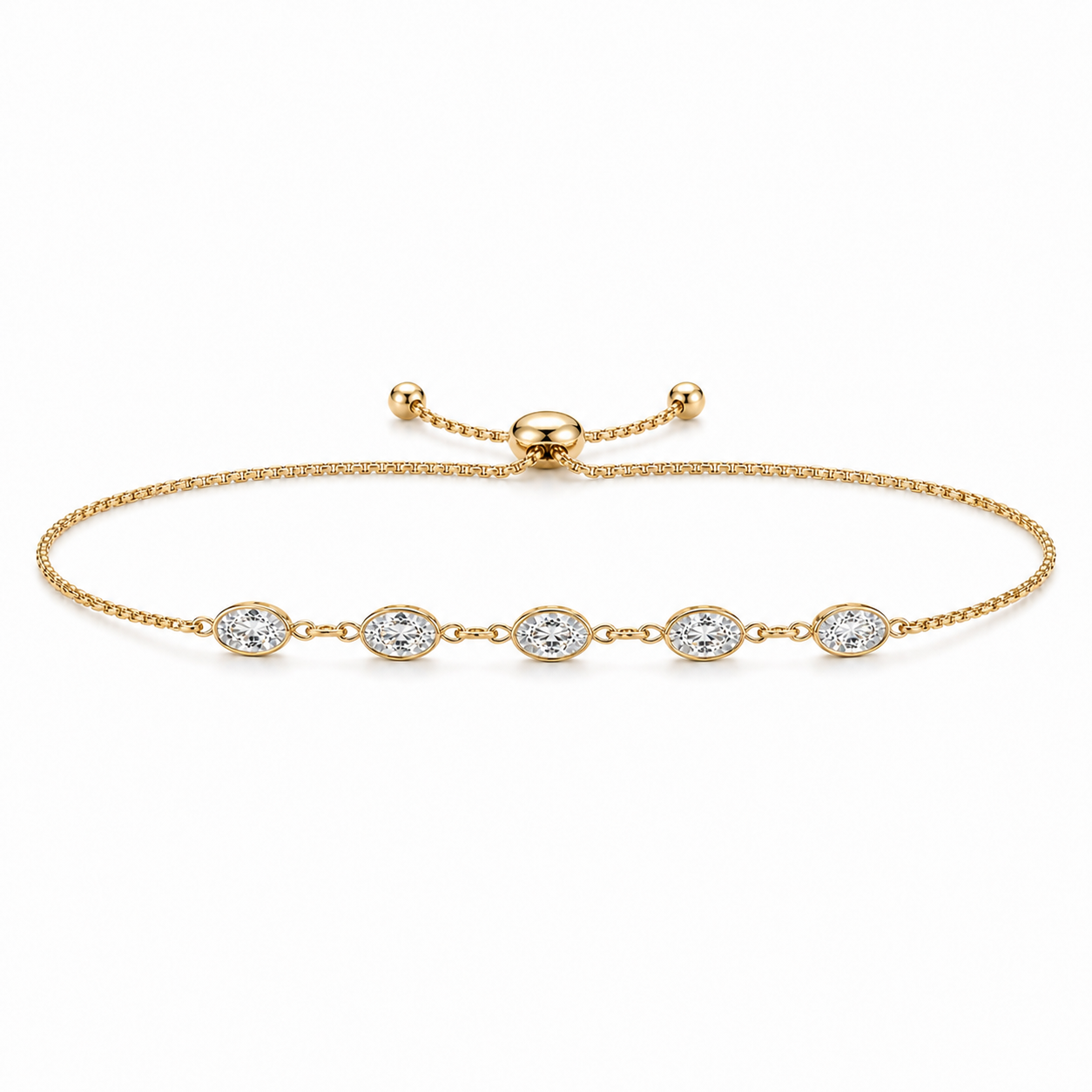Imogen Oval Bezel Box Chain Bracelet