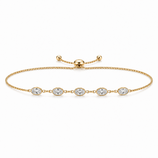 Imogen Oval Bezel Box Chain Bracelet