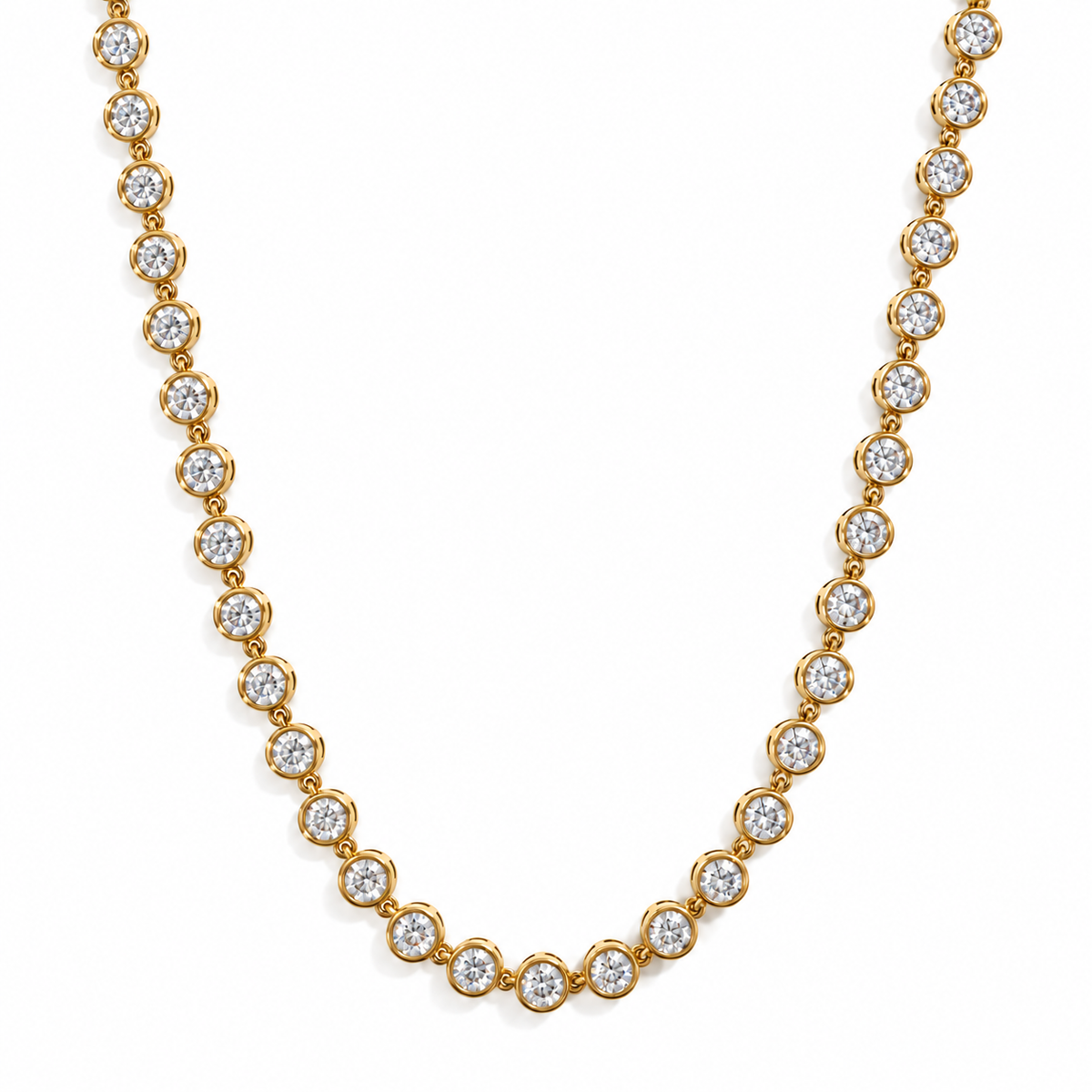 Caella Bezel Tennis Chain Necklace