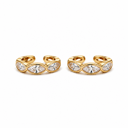 Kaia Marquise Bezel Ear Cuff Set
