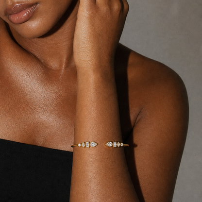 Amelie Mixed Bezel Cuff Bracelet